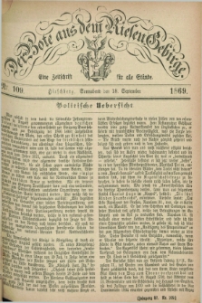 Der Bote aus dem Riesen-Gebirge : eine Zeitschrift für alle Stände. Jg.57, Nr. 109 (18 September 1869) + dod.