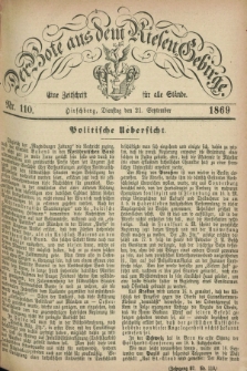 Der Bote aus dem Riesen-Gebirge : eine Zeitschrift für alle Stände. Jg.57, Nr. 110 (21 September 1869) + dod.