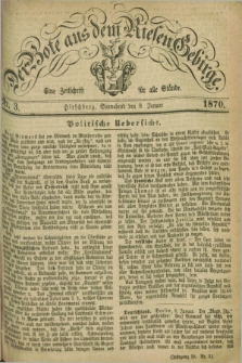 Der Bote aus dem Riesen-Gebirge : eine Zeitschrift für alle Stände. Jg.58, Nr. 3 (8 Januar 1870) + dod.