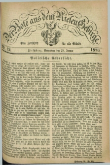 Der Bote aus dem Riesen-Gebirge : eine Zeitschrift für alle Stände. Jg.58, Nr. 12 (29 Januar 1870) + dod.
