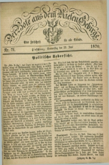 Der Bote aus dem Riesen-Gebirge : eine Zeitschrift für alle Stände. Jg.58, Nr. 71 (23 Juni 1870) + dod.