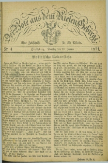 Der Bote aus dem Riesen-Gebirge : eine Zeitschrift für alle Stände. Jg.59, Nr. 4 (10 Januar 1871) + dod.