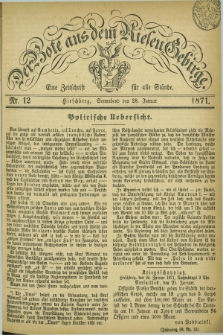 Der Bote aus dem Riesen-Gebirge : eine Zeitschrift für alle Stände. Jg.59, Nr. 12 (28 Januar 1871) + dod.