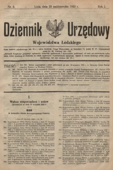 Dziennik Urzędowy Województwa Łódzkiego. 1920, nr 9