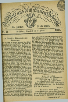 Der Bote aus dem Riesen-Gebirge : eine Zeitschrift für alle Stände. Jg.59, Nr. 21 (18 Februar 1871) + dod.
