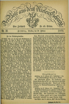 Der Bote aus dem Riesen-Gebirge : eine Zeitschrift für alle Stände. Jg.59, Nr. 25 (28 Februar 1871) + dod.