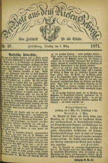 Der Bote aus dem Riesen-Gebirge : eine Zeitschrift für alle Stände. Jg.59, Nr. 28 (7 März 1871) + dod.