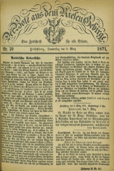 Der Bote aus dem Riesen-Gebirge : eine Zeitschrift für alle Stände. Jg.59, Nr. 29 (9 März 1871) + dod.