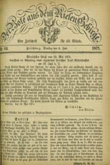 Der Bote aus dem Riesen-Gebirge : eine Zeitschrift für alle Stände. Jg.59, Nr. 64 (6 Juni 1871) + dod.