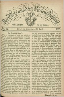 Der Bote aus dem Riesen-Gebirge : eine Zeitschrift für alle Stände. Jg.59, Nr. 92 (10 August 1871) + dod.