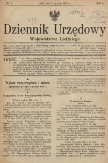 Dziennik Urzędowy Województwa Łódzkiego. 1921, nr 1