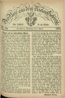 Der Bote aus dem Riesen-Gebirge : eine Zeitschrift für alle Stände. Jg.59, Nr. 116 (5 Oktober 1871) + dod.
