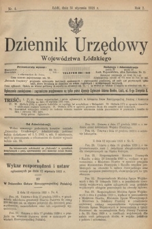 Dziennik Urzędowy Województwa Łódzkiego. 1921, nr 4