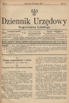 Dziennik Urzędowy Województwa Łódzkiego. 1921, nr 8