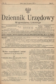 Dziennik Urzędowy Województwa Łódzkiego. 1921, nr 11