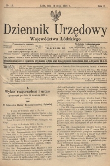 Dziennik Urzędowy Województwa Łódzkiego. 1921, nr 17