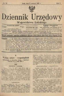 Dziennik Urzędowy Województwa Łódzkiego. 1921, nr 20