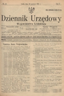 Dziennik Urzędowy Województwa Łódzkiego. 1921, nr 22