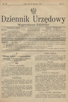 Dziennik Urzędowy Województwa Łódzkiego. 1921, nr 29