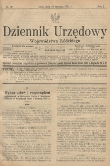 Dziennik Urzędowy Województwa Łódzkiego. 1921, nr 30