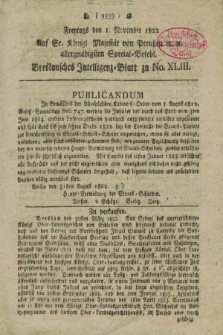 Breslausche auf das Interesse der Commerzien der Schles. Lande eingerichtete Frag- und Anzeigungs-Nachrichten. 1822, [dodatek do] No. 43 (1 November) + dod.