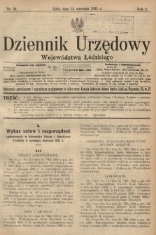 Dziennik Urzędowy Województwa Łódzkiego. 1921, nr 34
