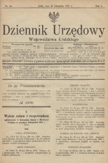 Dziennik Urzędowy Województwa Łódzkiego. 1921, nr 44