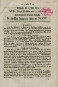 Breslausche auf das Interesse der Commerzien der Schles. Lande eingerichtete Frag- und Anzeigungs-Nachrichten. 1829, [dodatki do] No. 26 (1 July)
