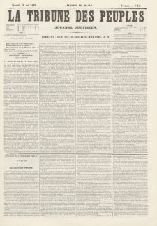 La Tribune des Peuples : journal quotidien, edition du matin. 1849, nr 74