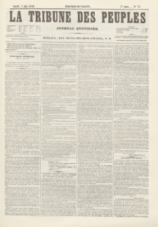 La Tribune des Peuples : journal quotidien, edition du matin. 1849, nr 77