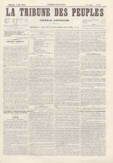La Tribune des Peuples : journal quotidien, edition du matin. 1849, nr 78