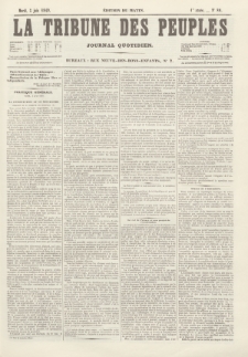 La Tribune des Peuples : journal quotidien, edition du matin. 1849, nr 80