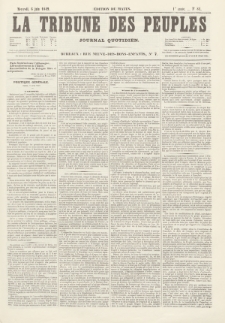 La Tribune des Peuples : journal quotidien, edition du matin. 1849, nr 81