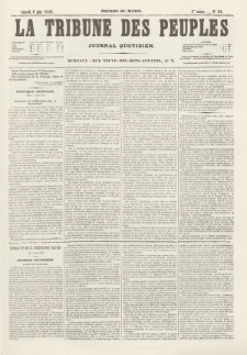 La Tribune des Peuples : journal quotidien, edition du matin. 1849, nr 84