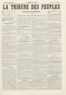 La Tribune des Peuples : journal quotidien, edition du matin. 1849, nr 88