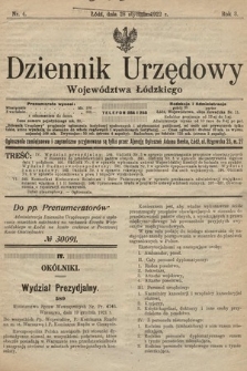 Dziennik Urzędowy Województwa Łódzkiego. 1922, nr 4