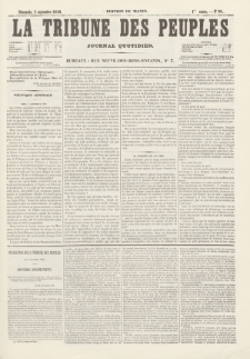 La Tribune des Peuples : journal quotidien, edition du matin. 1849, nr 90
