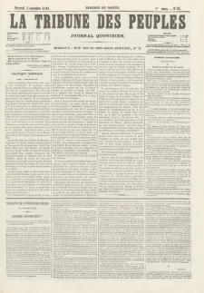 La Tribune des Peuples : journal quotidien, edition du matin. 1849, nr 93