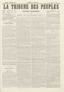 La Tribune des Peuples : journal quotidien, edition du matin. 1849, nr 95