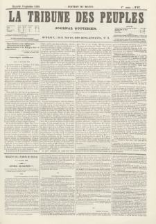 La Tribune des Peuples : journal quotidien, edition du matin. 1849, nr 97