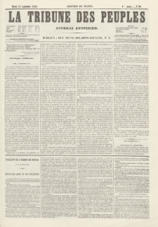 La Tribune des Peuples : journal quotidien, edition du matin. 1849, nr 99