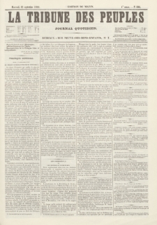 La Tribune des Peuples : journal quotidien, edition du matin. 1849, nr 100