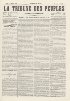 La Tribune des Peuples : journal quotidien, edition du matin. 1849, nr 103