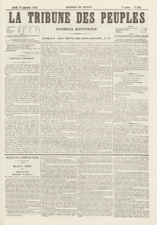 La Tribune des Peuples : journal quotidien, edition du matin. 1849, nr 105