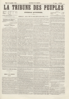 La Tribune des Peuples : journal quotidien, edition du matin. 1849, nr 113