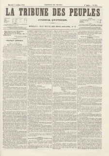 La Tribune des Peuples : journal quotidien, edition du matin. 1849, nr 121