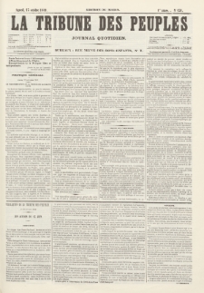 La Tribune des Peuples : journal quotidien, edition du matin. 1849, nr 131