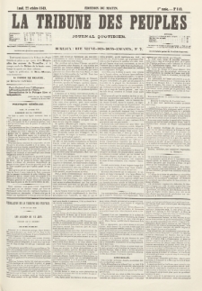 La Tribune des Peuples : journal quotidien, edition du matin. 1849, nr 140