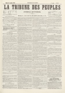 La Tribune des Peuples : journal quotidien, edition du matin. 1849, nr 141