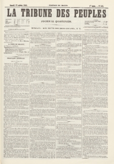 La Tribune des Peuples : journal quotidien, edition du matin. 1849, nr 145